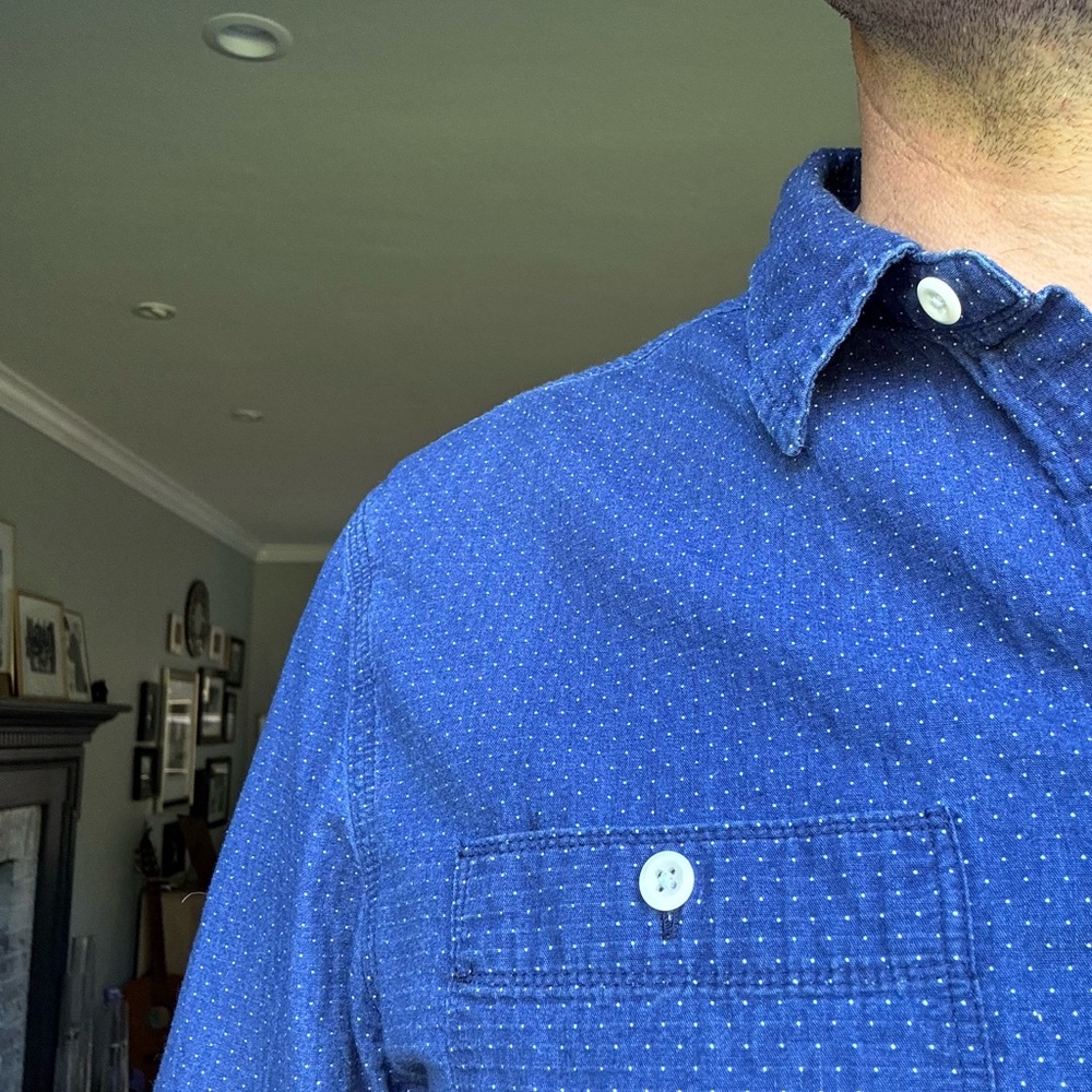 Madewell Blue Casual Button Down Shirt - Picture 3 of 8